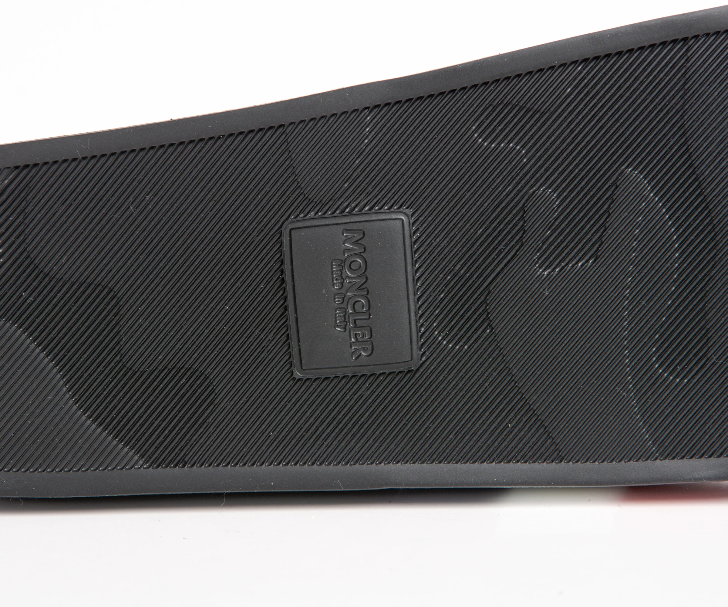 Moncler 'Basile' Striped Logo Slider Black - Image 4