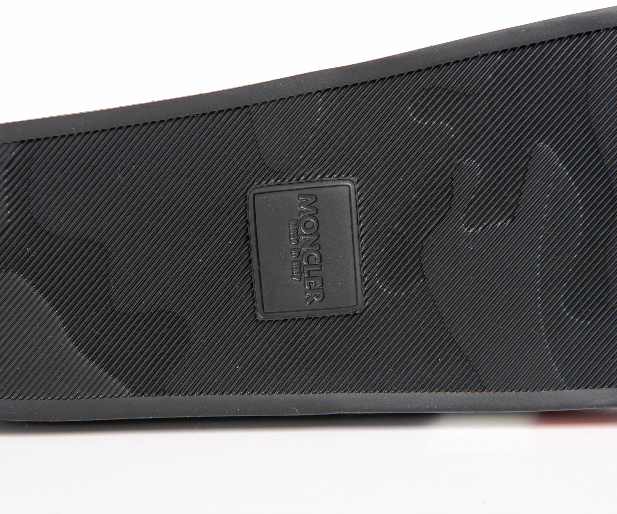 Moncler 'Basile' Striped Logo Slider Black - Image 6