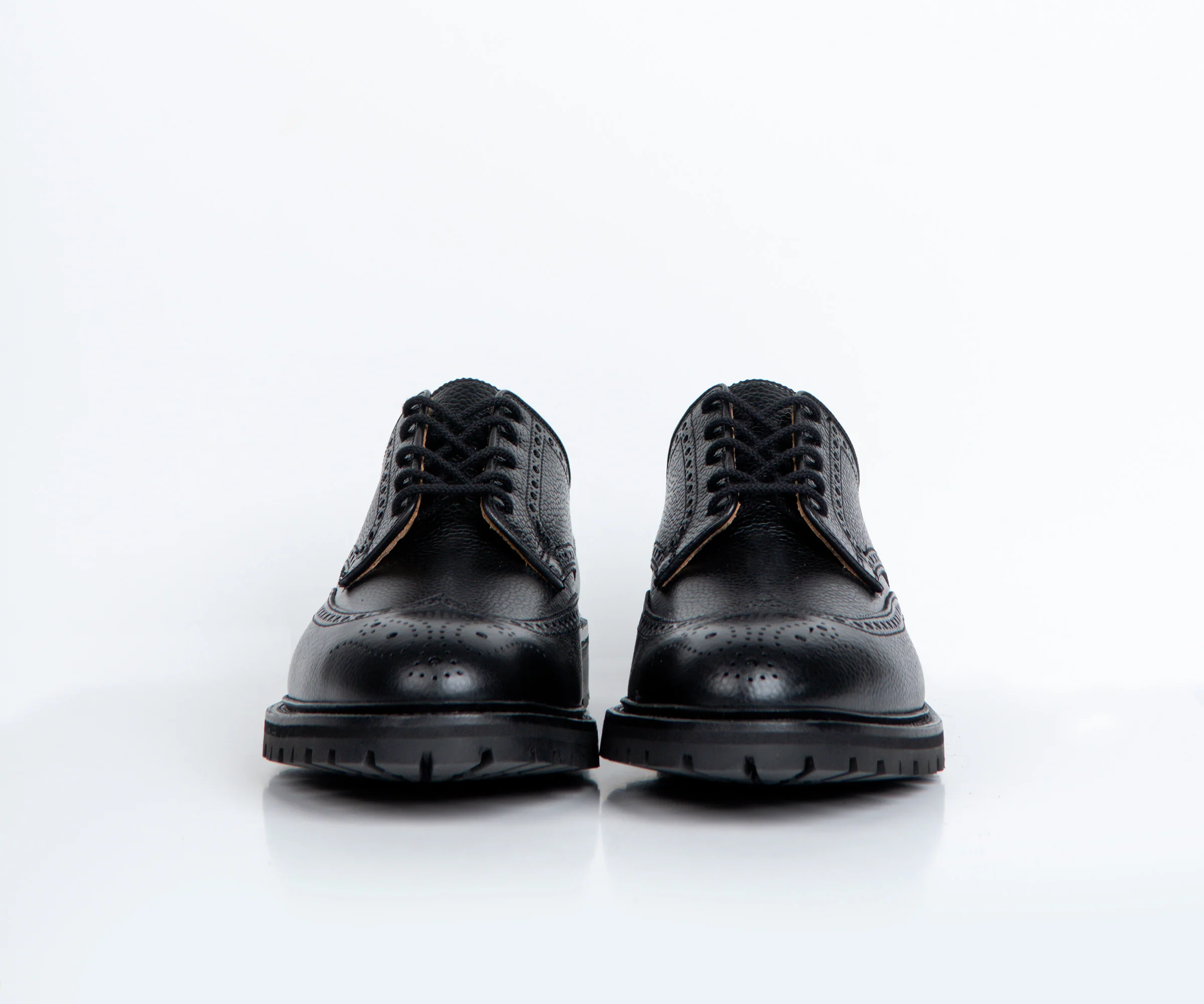 Crockett & Jones 'Pembroke' Leather Brogue Vibram Cleated Sole Black - Image 8