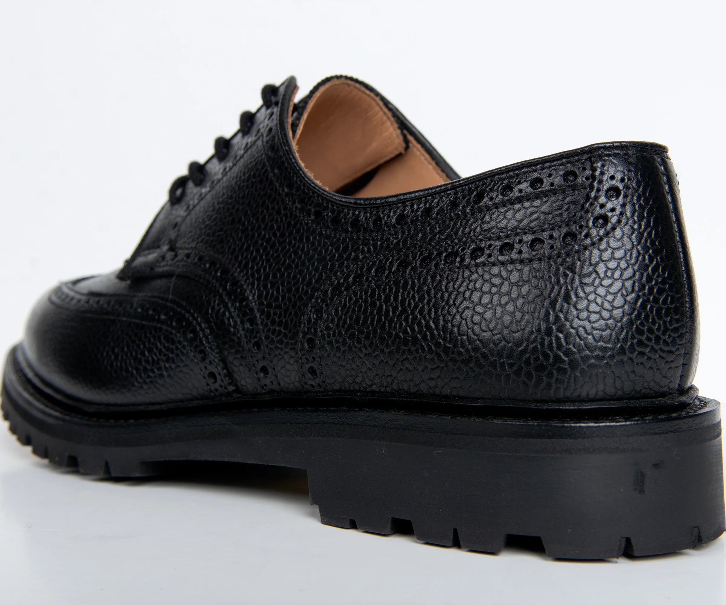 Crockett & Jones 'Pembroke' Leather Brogue Vibram Cleated Sole Black - Image 9