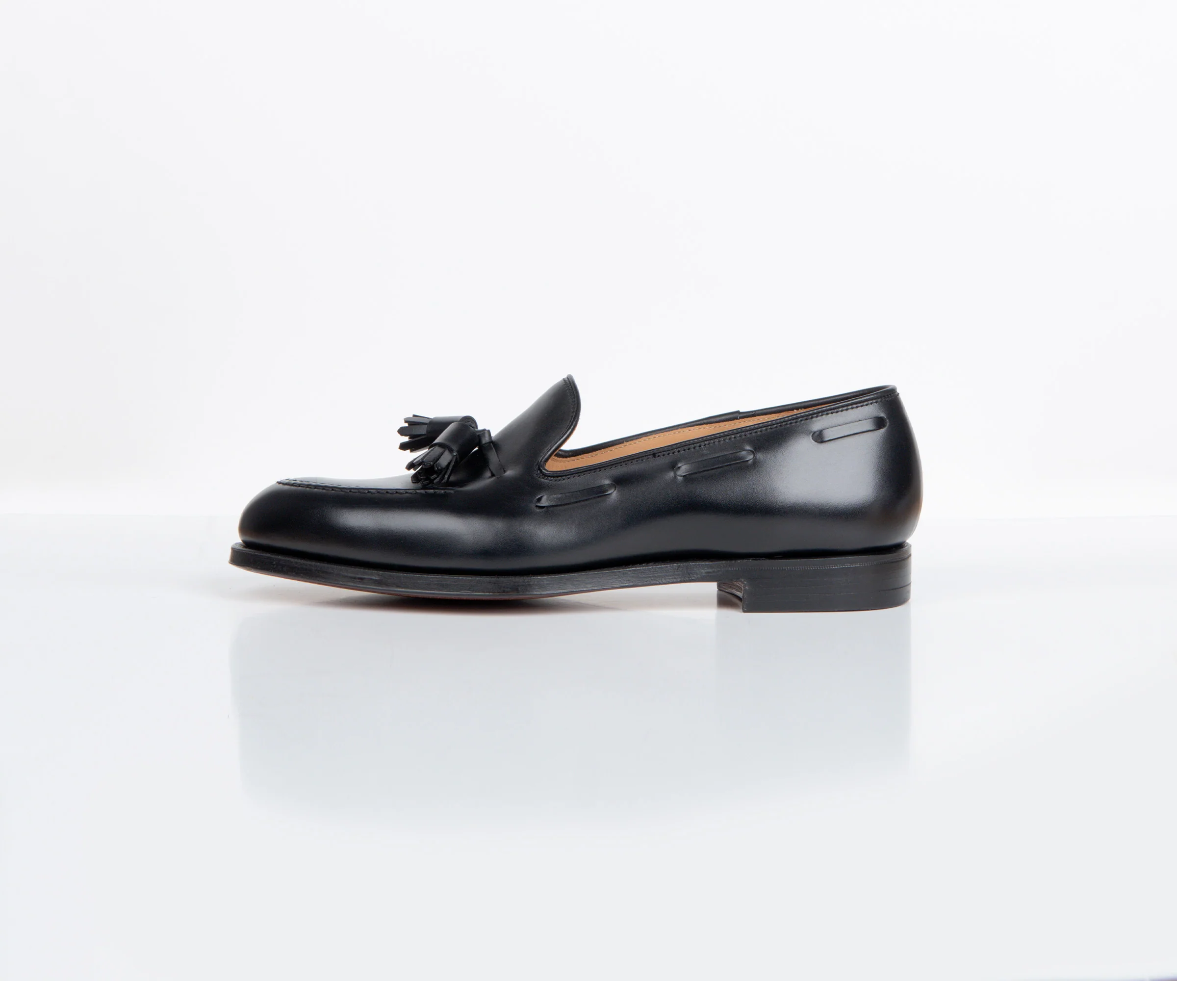 Crockett & Jones 'Cavendish' BURNISHED CALF LEATHER LOAFERS BLACK - Image 6