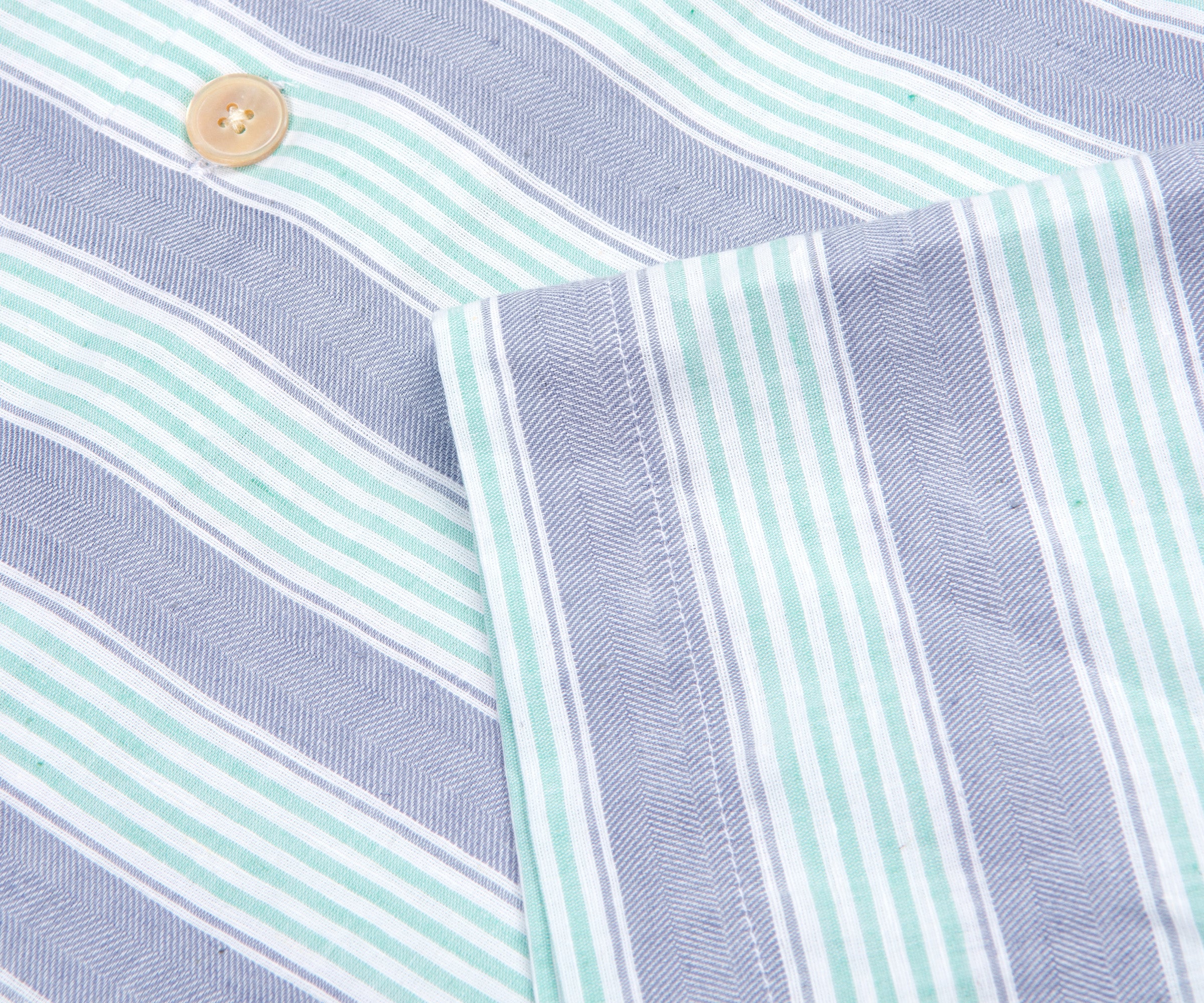 Paul Smith PS Striped SS Casual Shirt Turquoise/Purple/White - Image 4