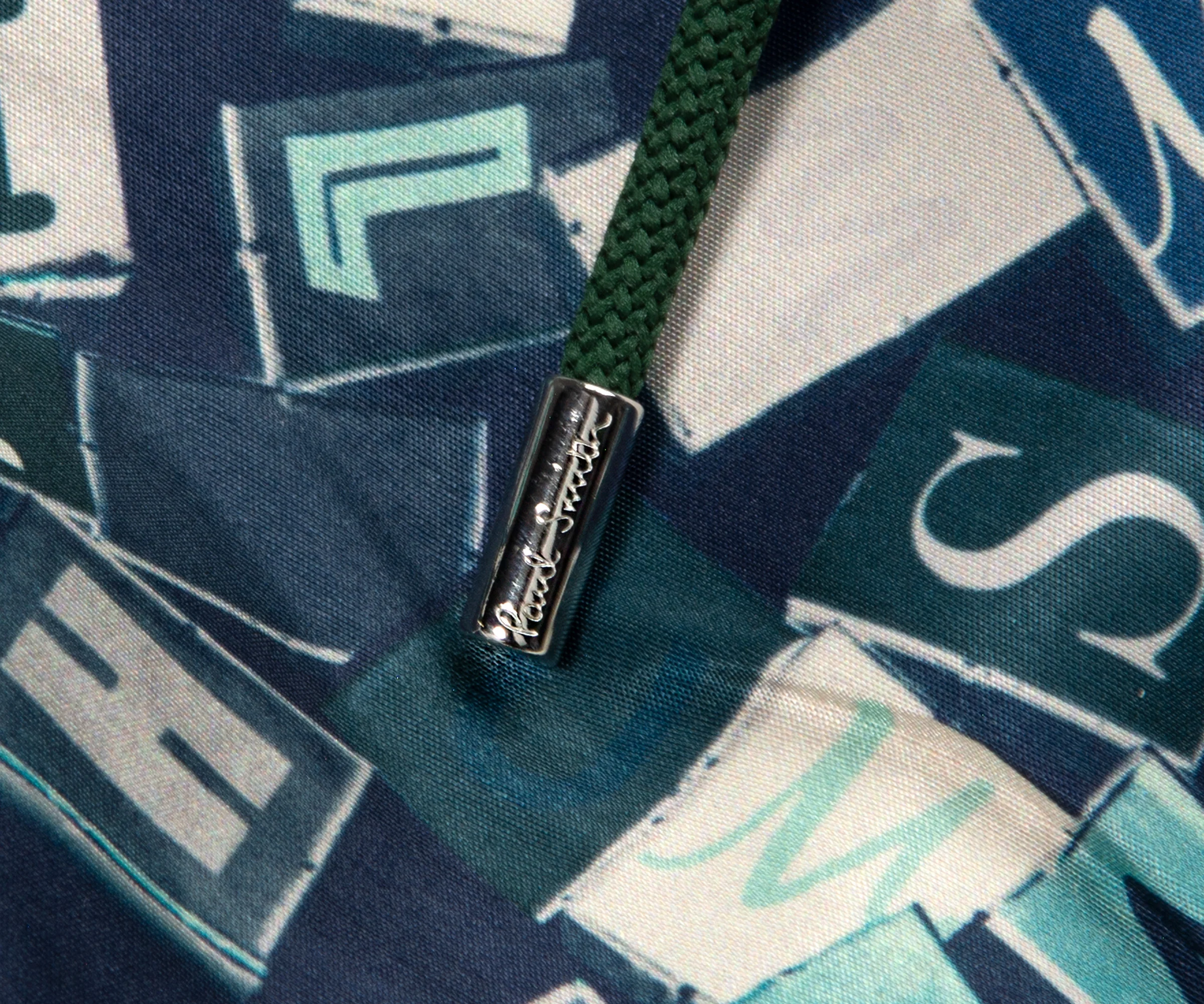 Paul Smith Lettered Logo Swim Shorts Petrol Green - Image 4