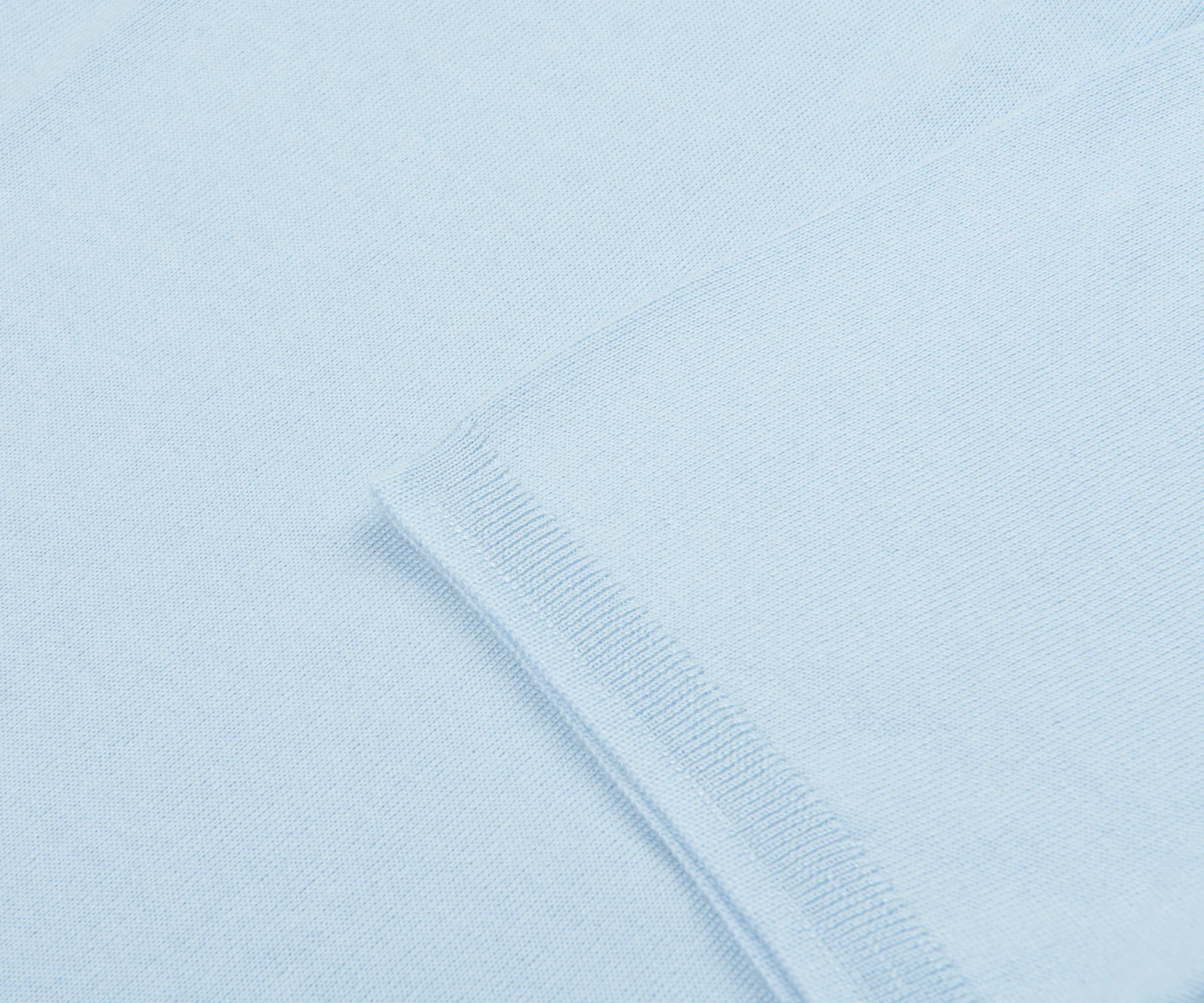 Paul Smith PS SS25 Merino Wool Stitch Detailed Collar Polo Light Blue - Image 4