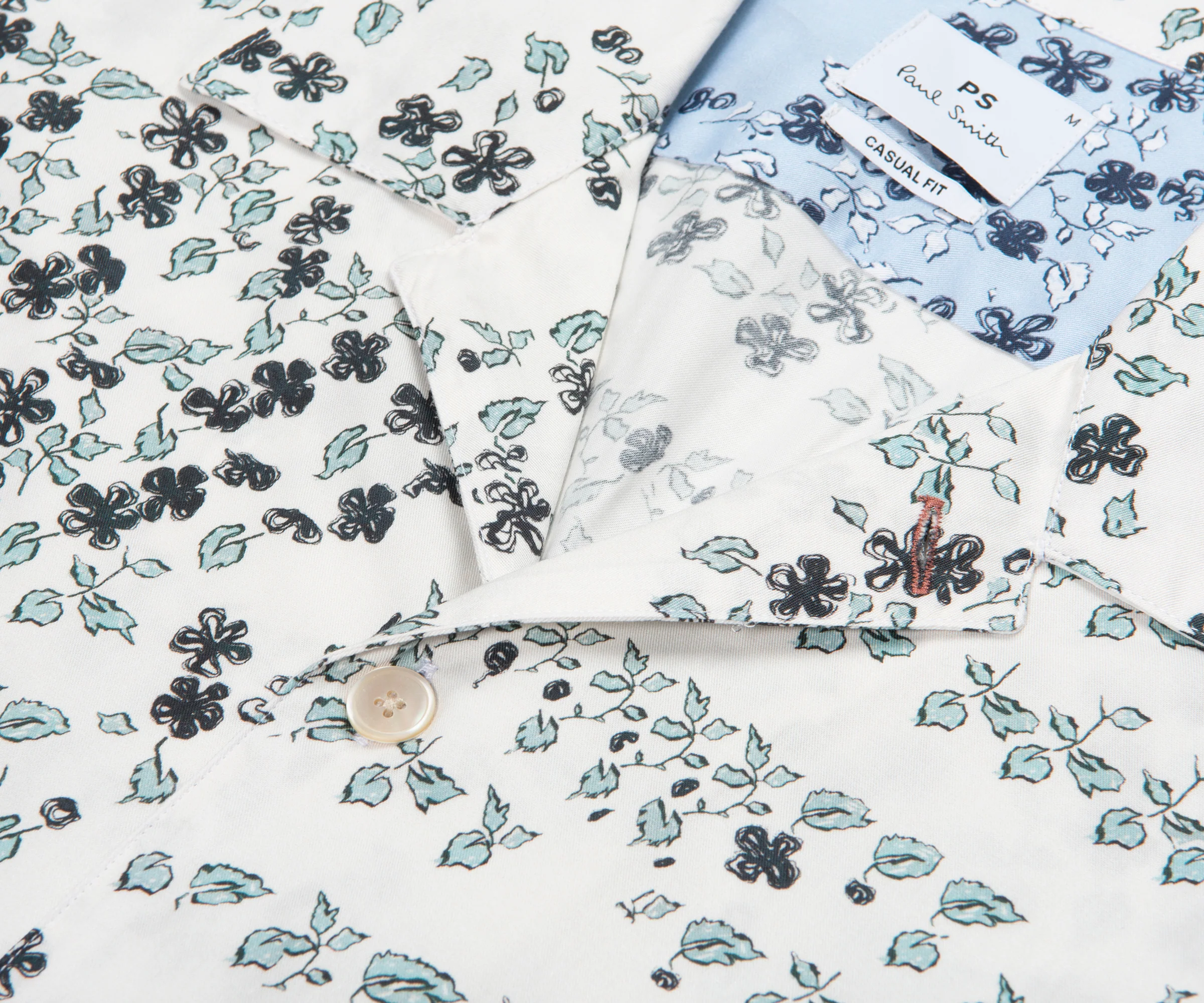 Paul Smith PS Jasmine Print Shirt Ice White - Image 3