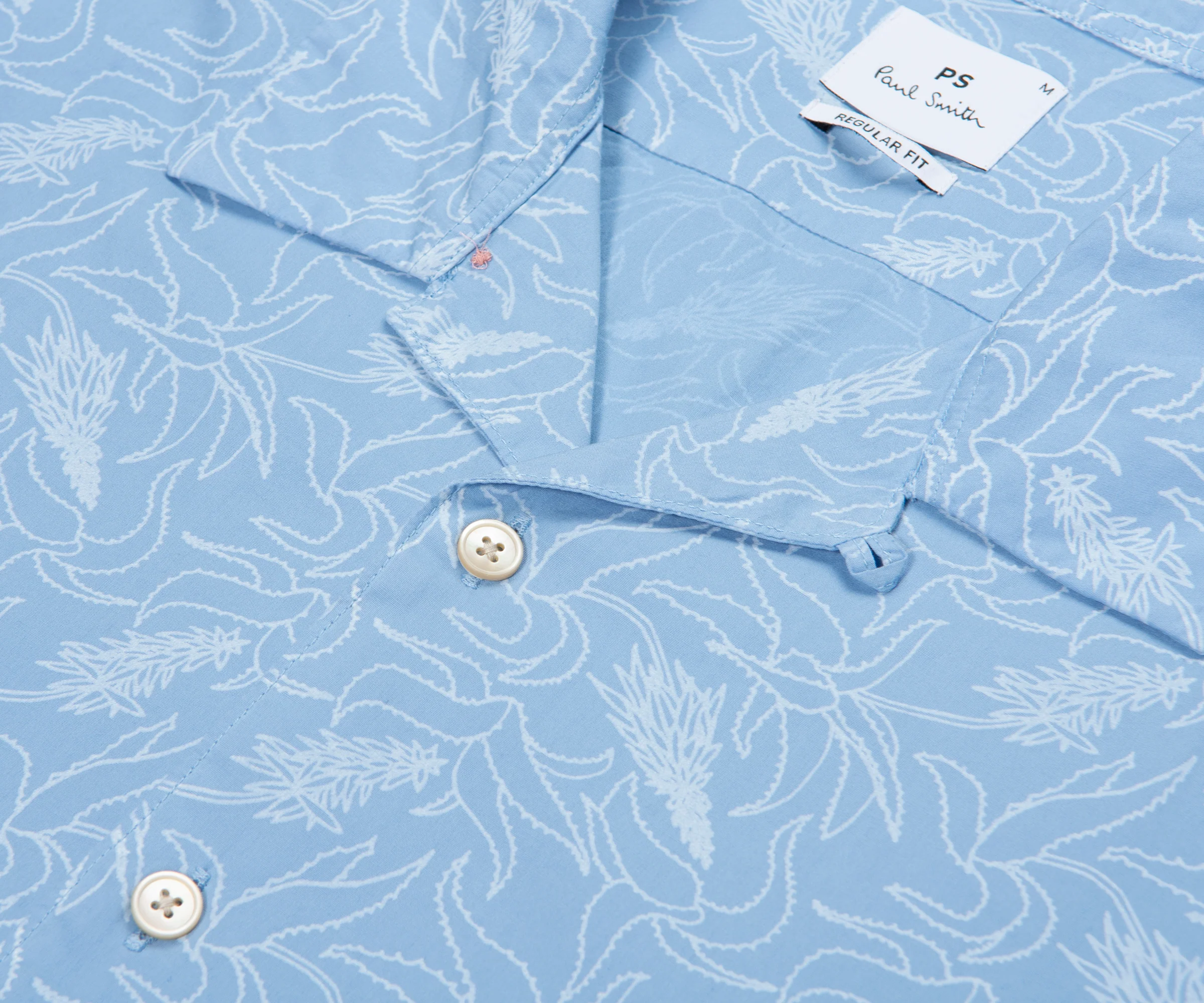 Paul Smith PS Tropical Print SS Shirt Light Blue - Image 3