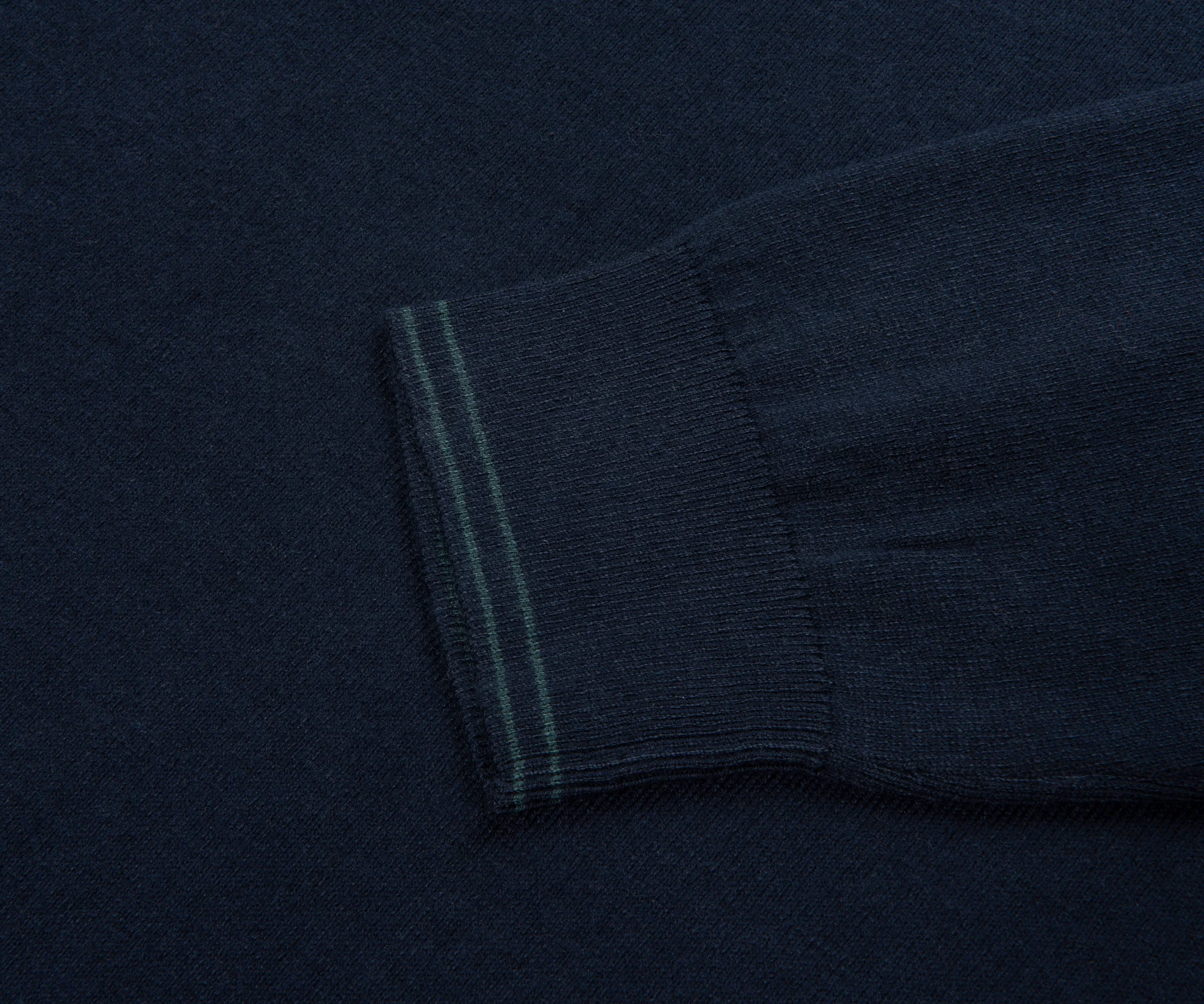 Paul Smith Navy Cotton Zebra 1/4 Zip Sweater - Image 5