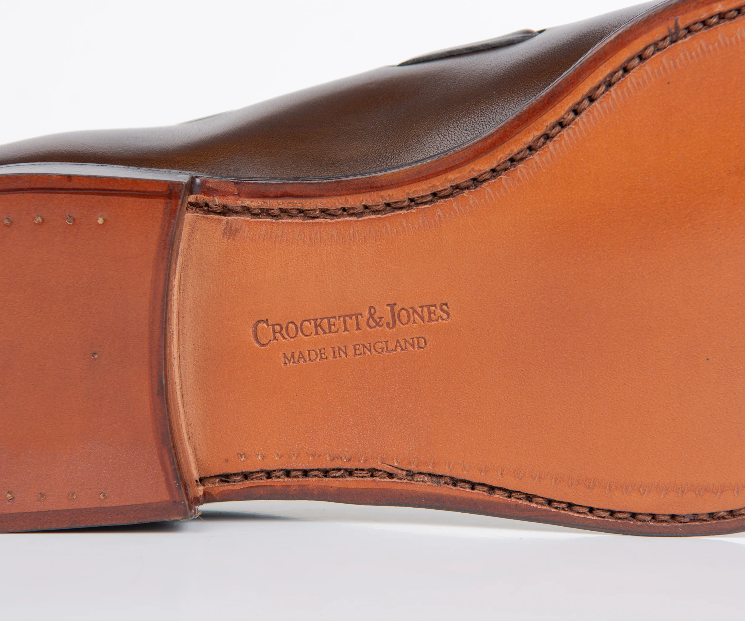 Crockett & Jones Cavendish Burnished Calf Leather Loafers Dark Brown - Image 7