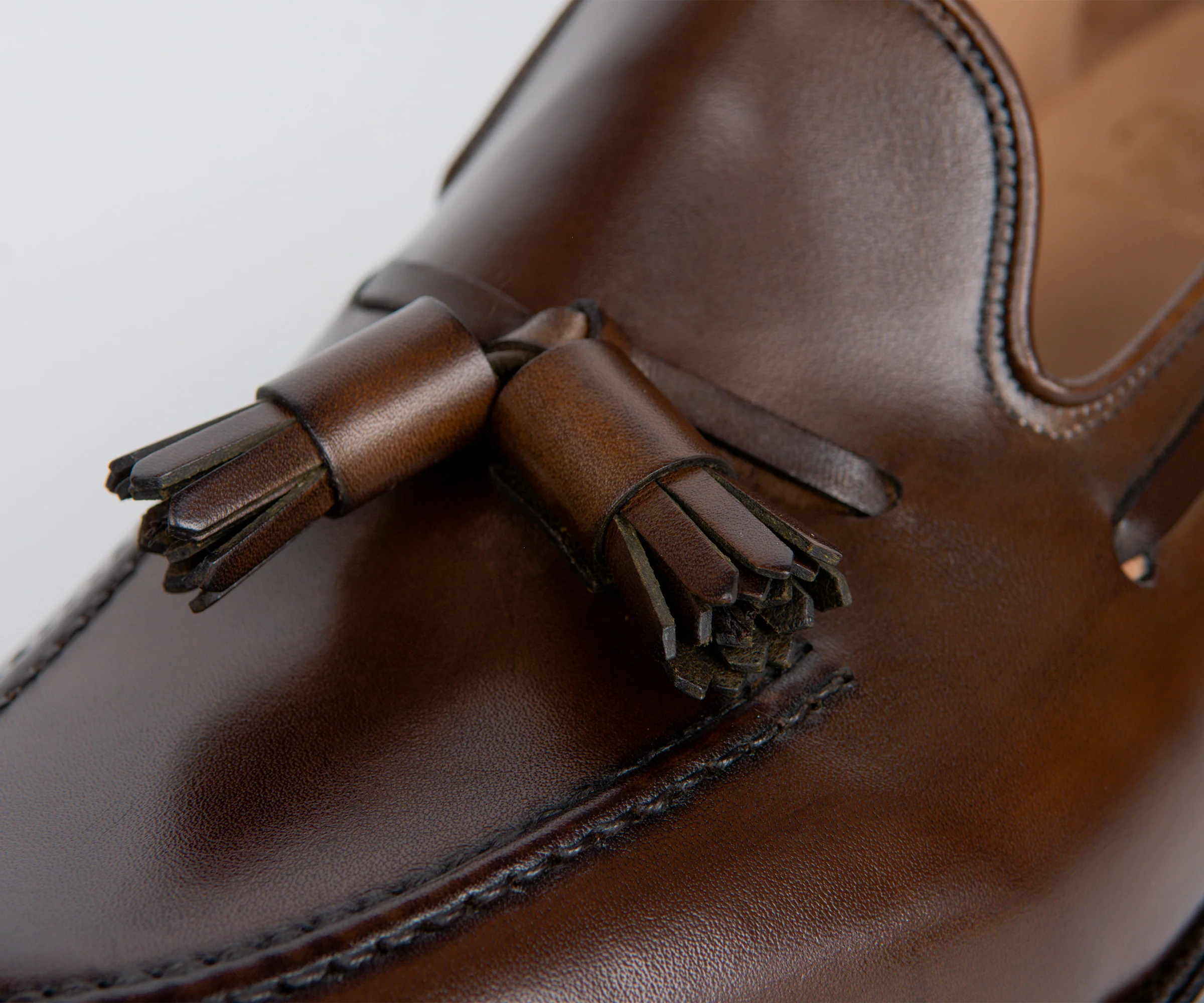 Crockett & Jones Cavendish Burnished Calf Leather Loafers Dark Brown - Image 8