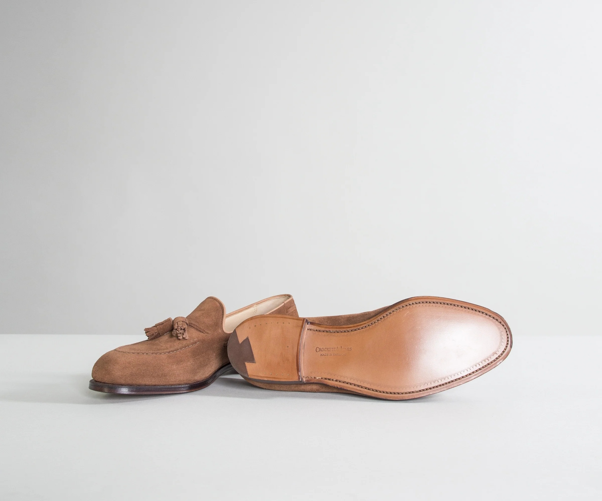 Crockett & Jones 'Cavendish' Suede Loafers Polo Brown - Image 7