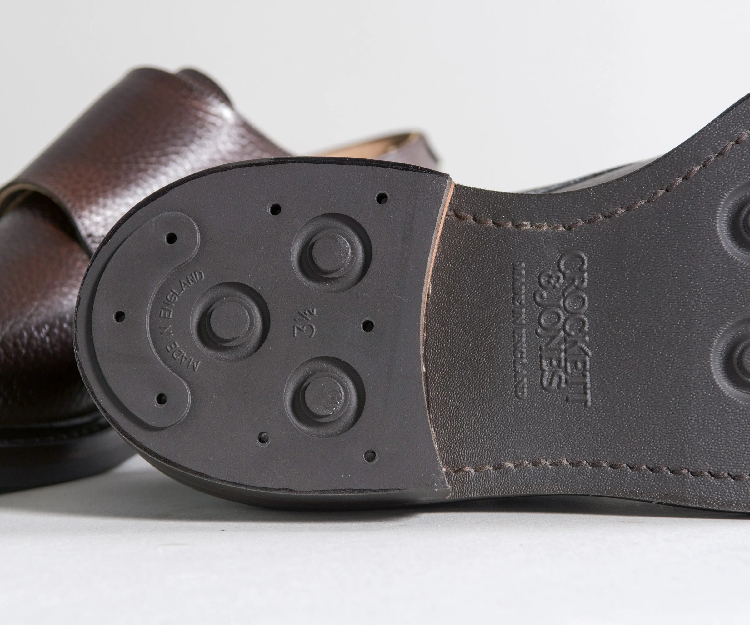 Crockett & Jones 'Harrogate' Country Calf Grain Double Monk Shoes Dark Brown - Image 8