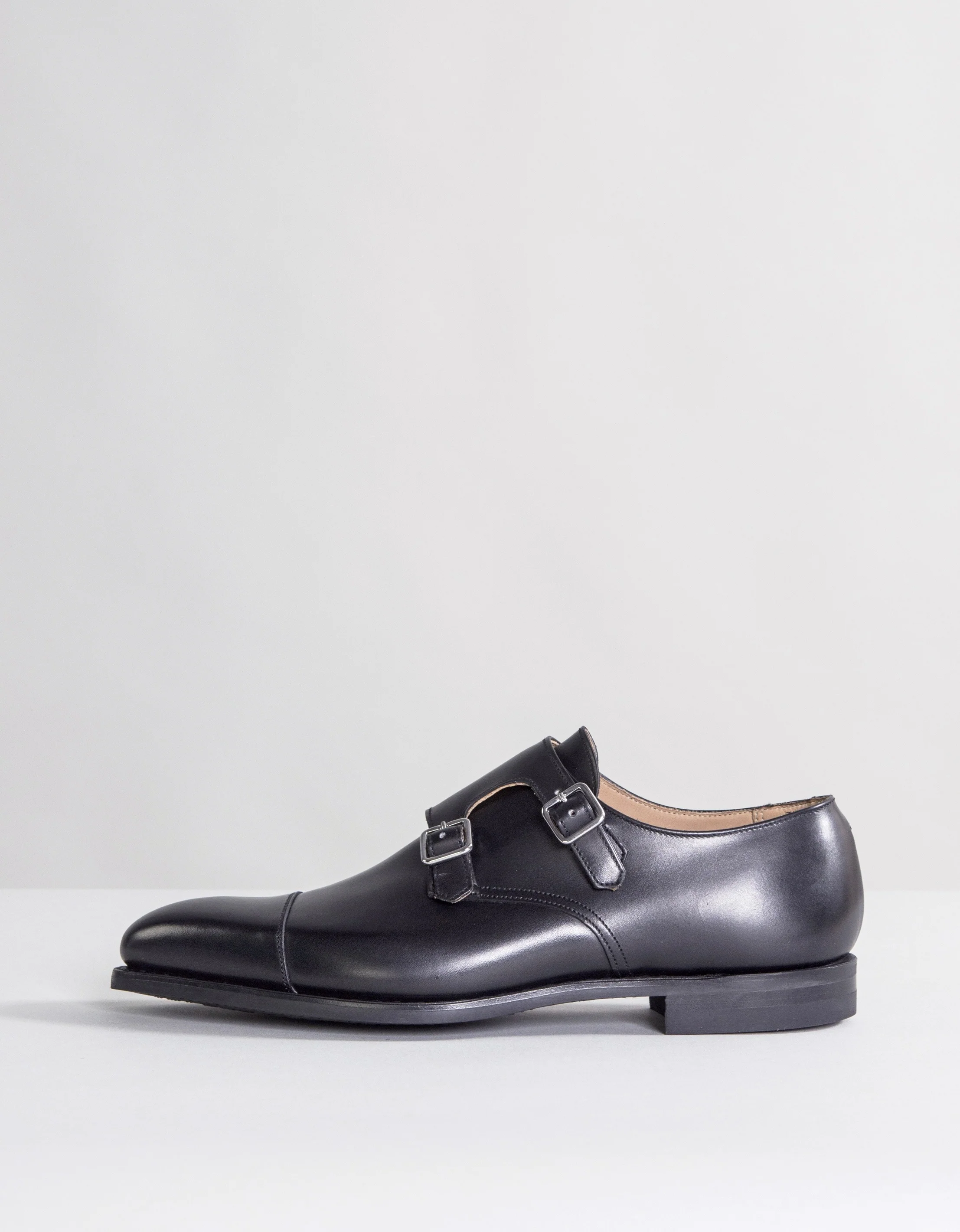 Crockett & Jones 'Lowndes' Calf Leather Double Monk Shoes With 'City' Soles Black - Image 10
