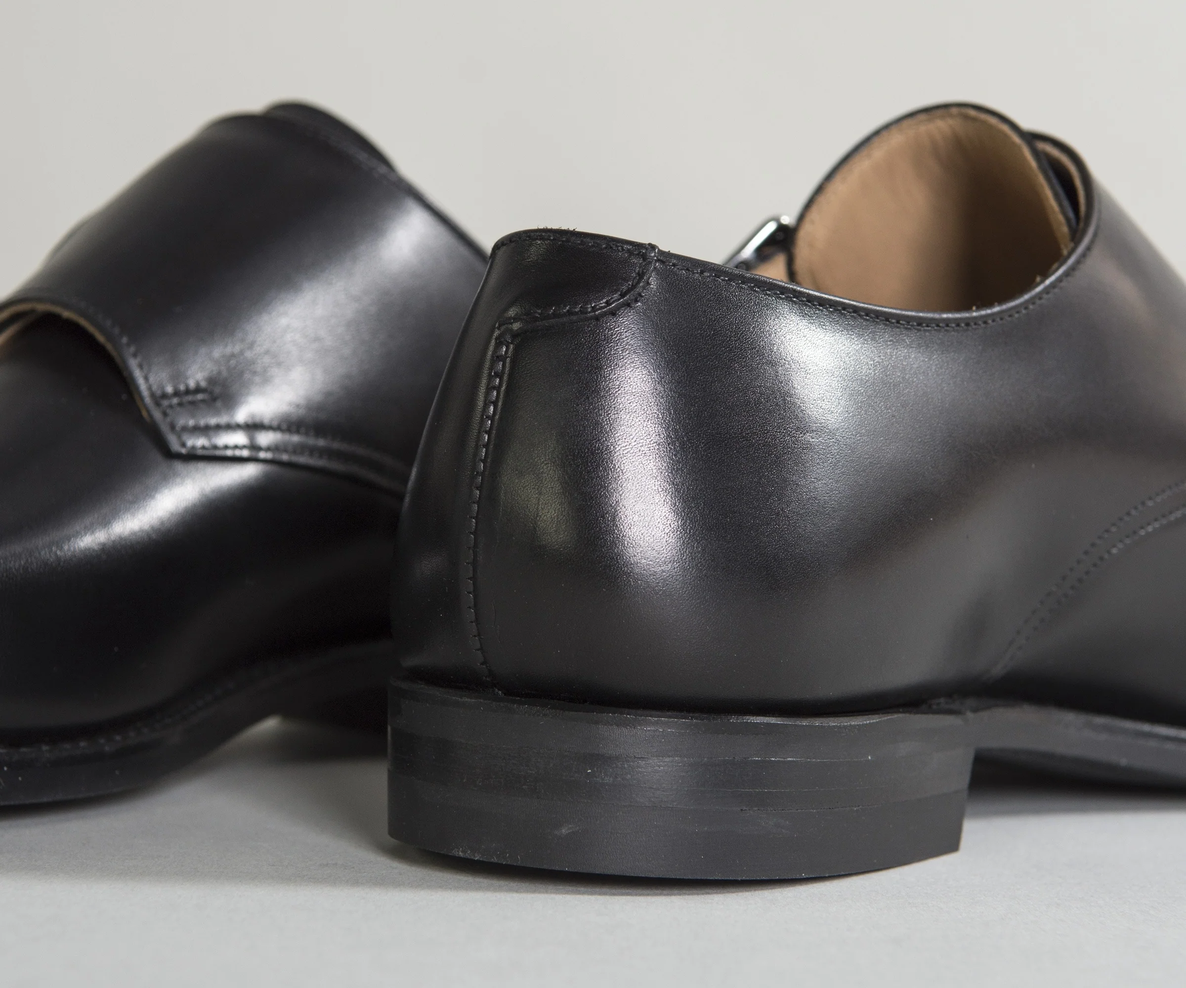 Crockett & Jones 'Lowndes' Calf Leather Double Monk Shoes With 'City' Soles Black - Image 3