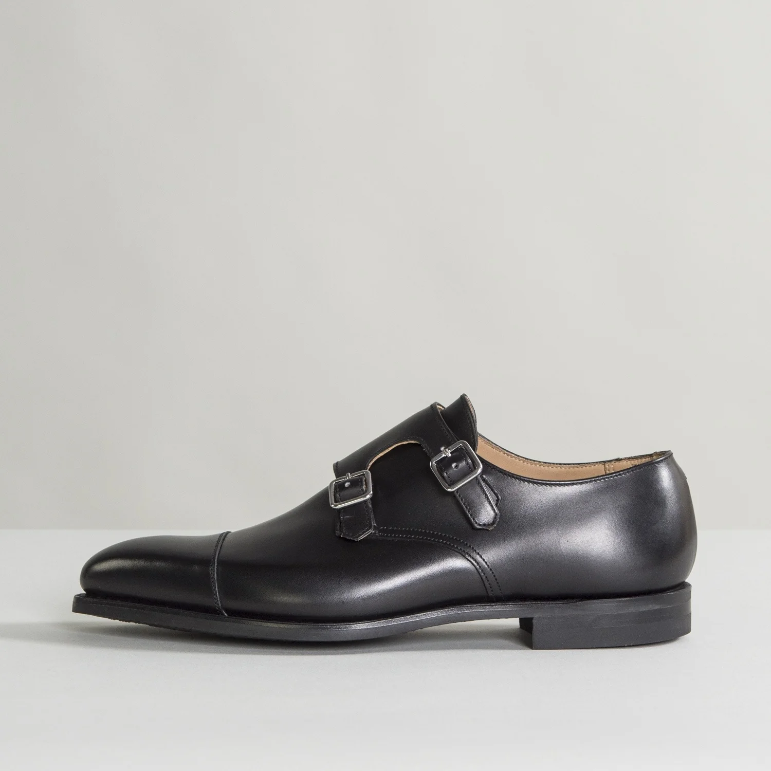 Crockett & Jones 'Lowndes' Calf Leather Double Monk Shoes With 'City' Soles Black - Image 8