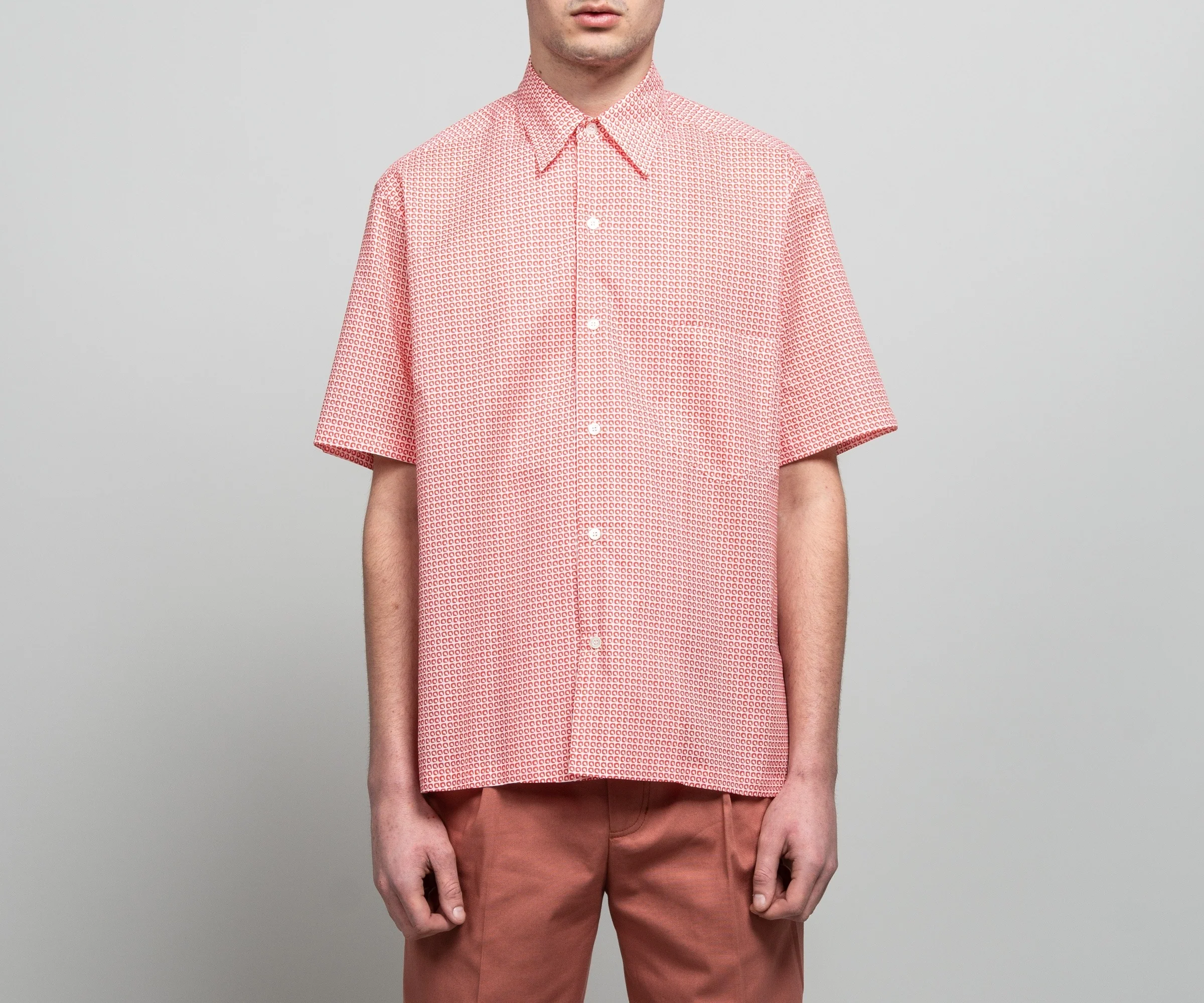 Maison Margiela Micro Square Print Shirt Red/White - Image 4