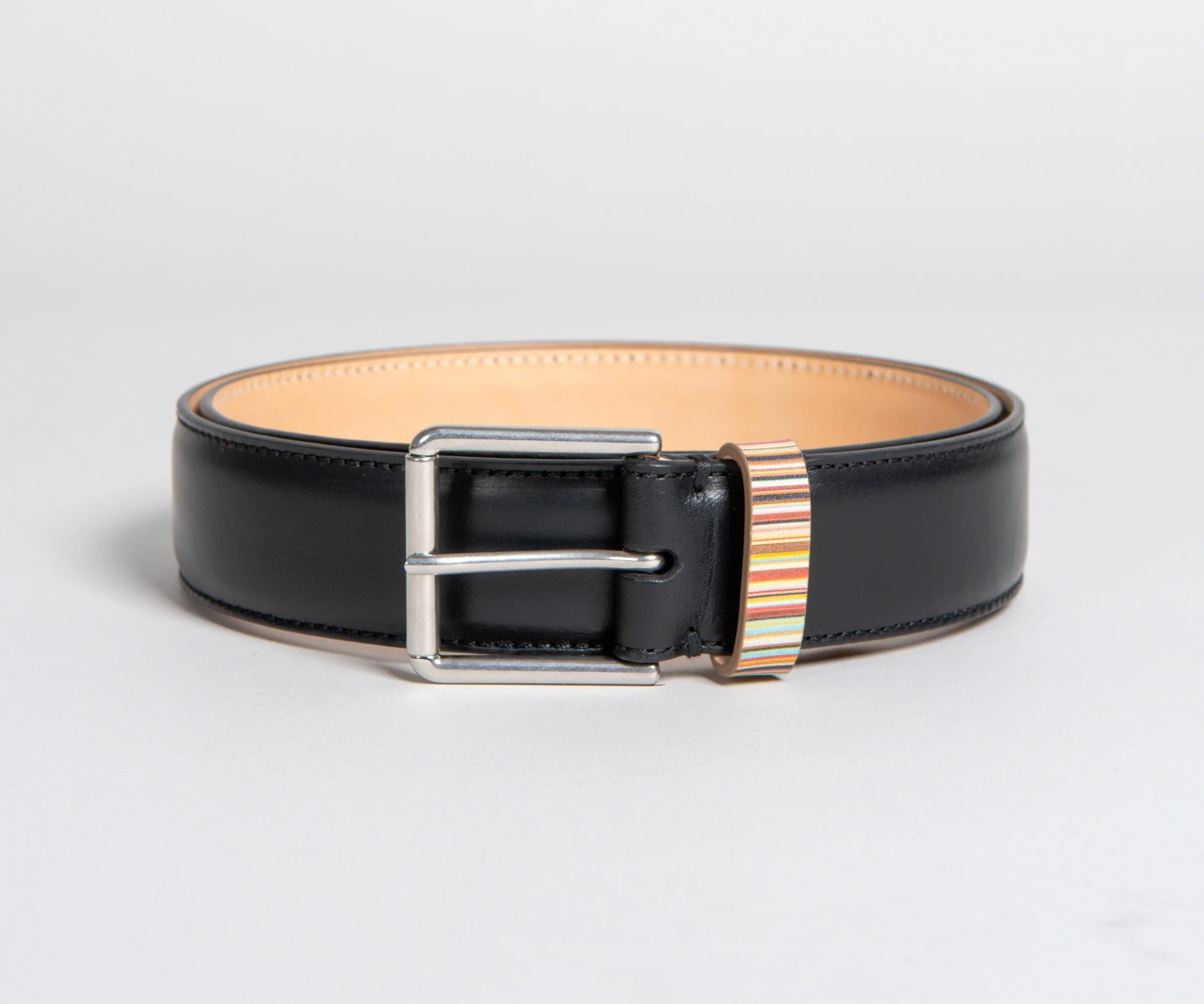 Paul Smith Signature Multi Stripe Keeper Belt Black - Image 3