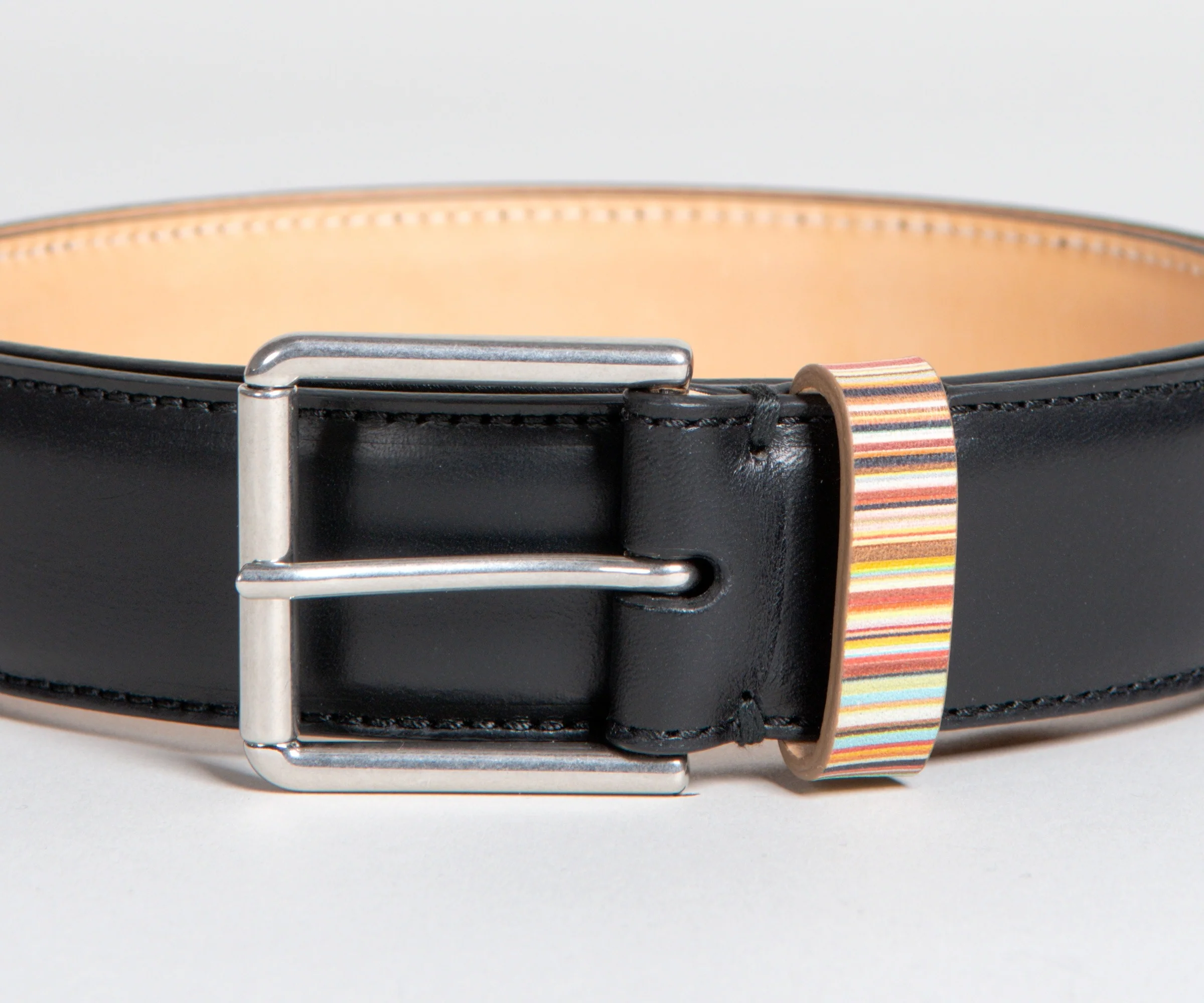 Paul Smith Signature Multi Stripe Keeper Belt Black - Image 4
