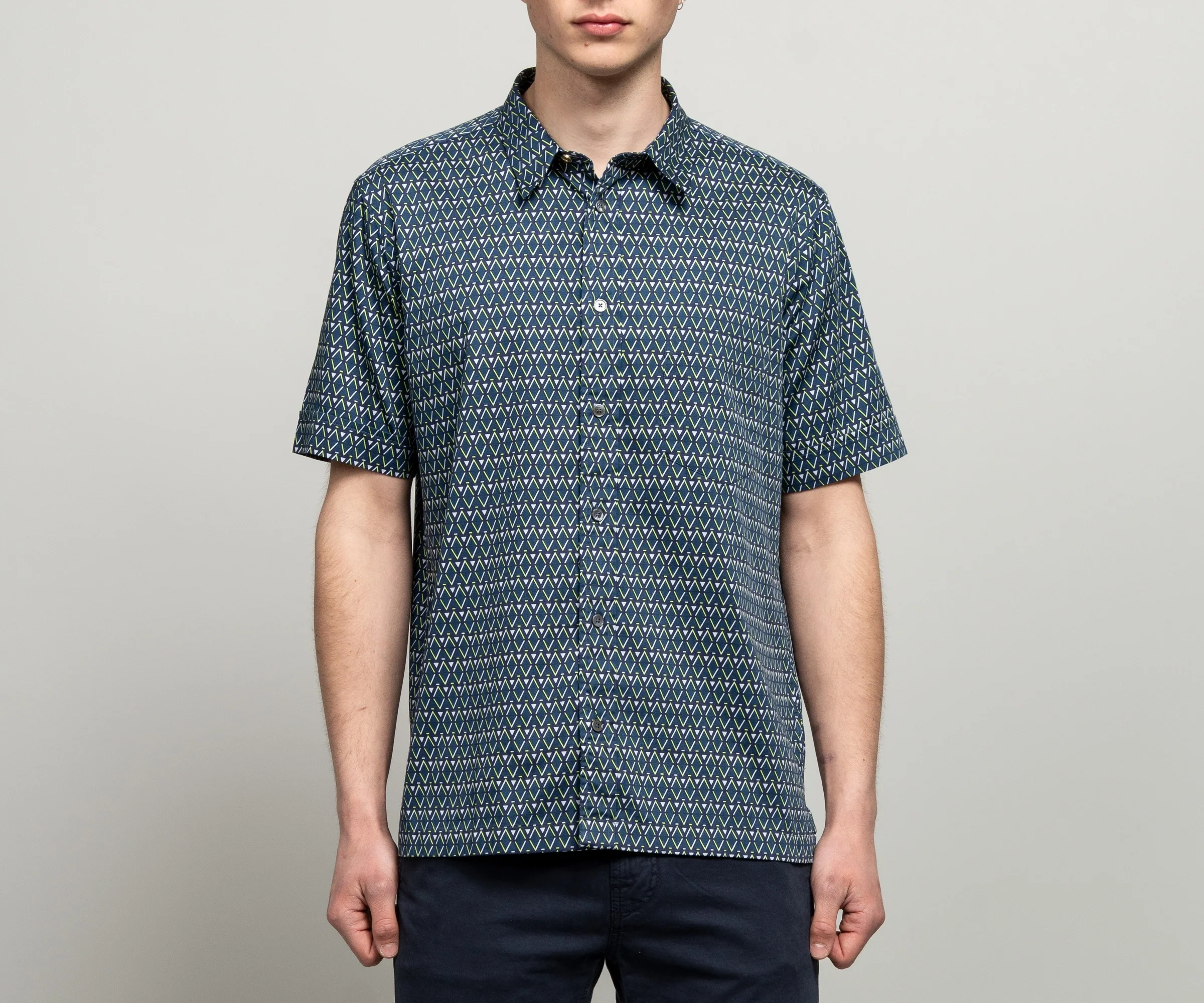 Paul Smith Zig Zag Cotton Print Shirt Green - Image 3