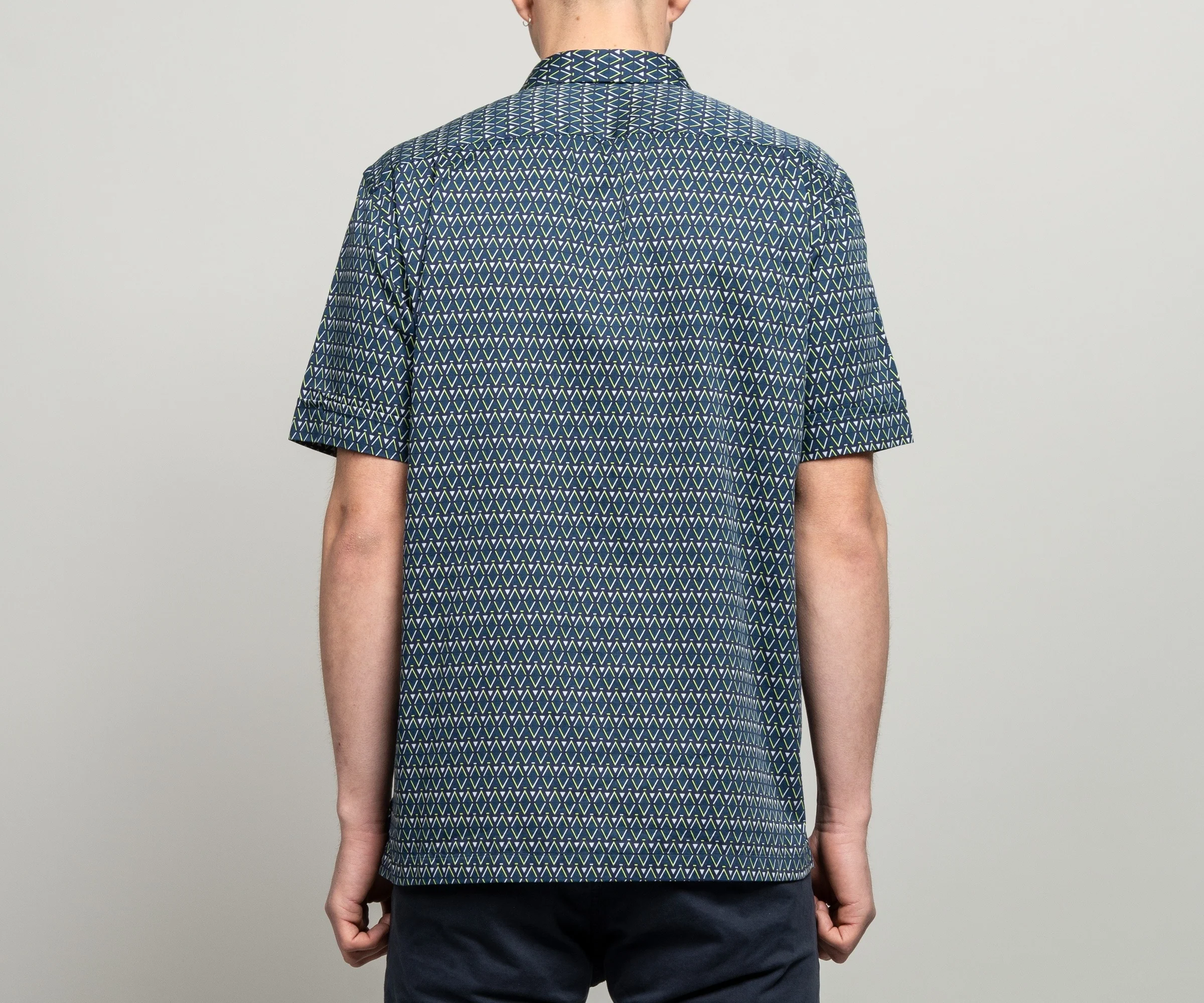 Paul Smith Zig Zag Cotton Print Shirt Green - Image 4