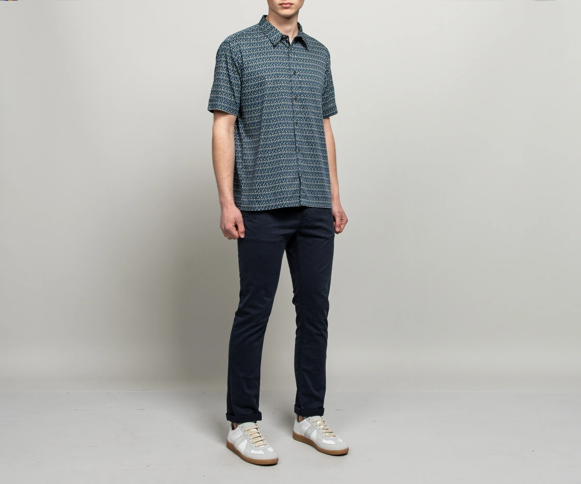 Paul Smith Zig Zag Cotton Print Shirt Green - Image 5