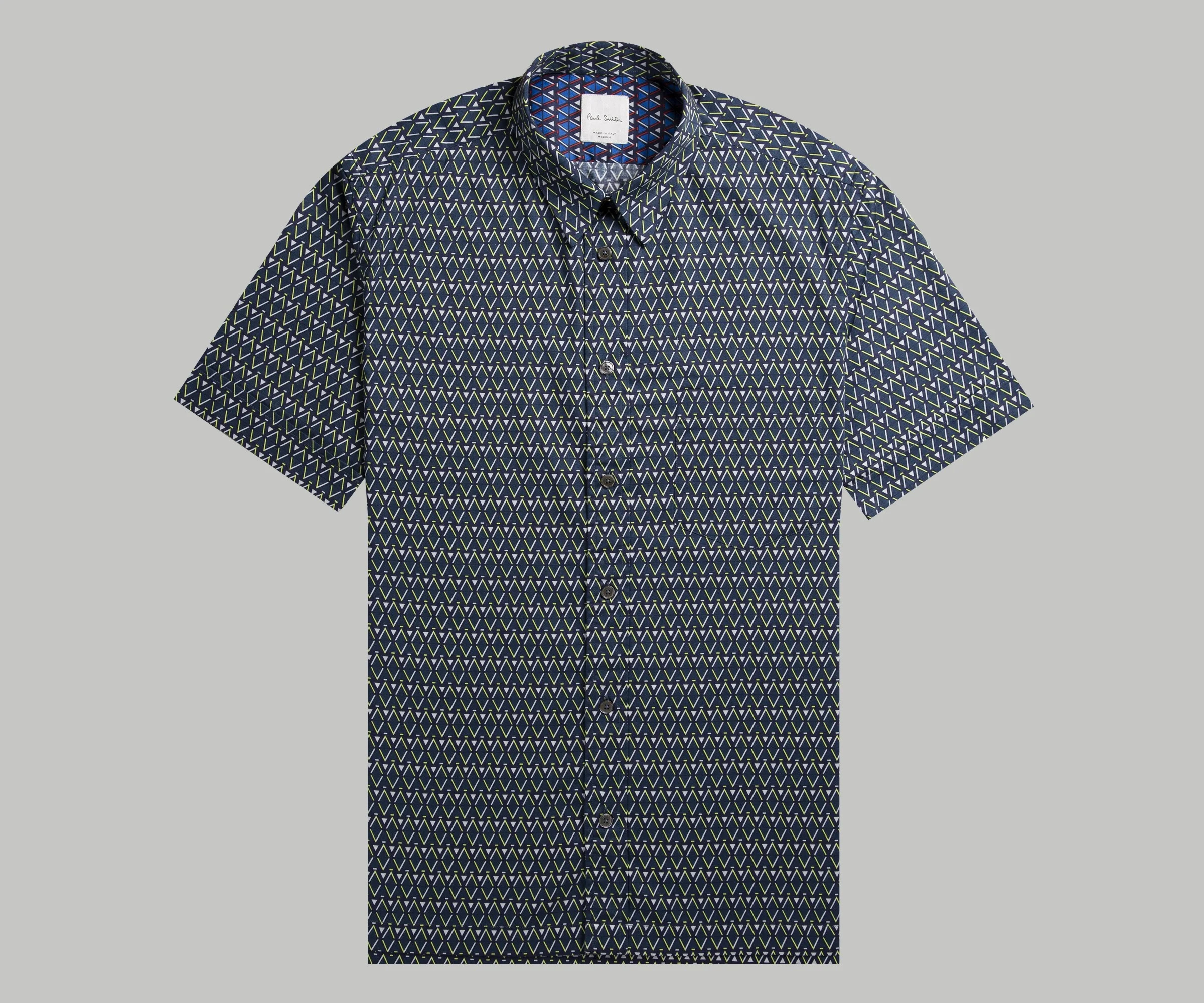 Paul Smith Zig Zag Cotton Print Shirt Green - Image 9